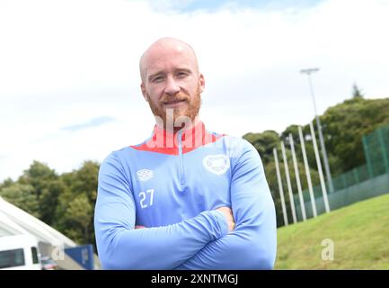 Oriam Edinburgh.Scotland.UK.2. August 24 Hearts Liam Boyce Pressekonferenz für William Hill Premiership Match mit Rangers. Quelle: eric mccowat/Alamy Live News Stockfoto