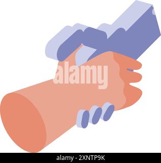 Zwei Geschäftsleute schütteln die Hand und schließen einen Deal mit einem festen Handschlag ab Stock Vektor