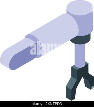 Roboterarm, der ein Objekt aufnimmt und somit die Automatisierung in der modernen Fertigung darstellt Stock Vektor