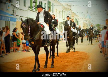 Caixers Cavalcade of Recollection, 'Colcada', Sant Lluís, Sant Lluís Festivitäten, Menorca, balearen, Spanien Stockfoto