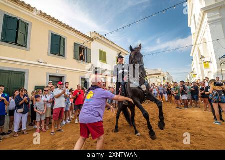 Caixers Cavalcade of Recollection, 'Colcada', Sant Lluís, Sant Lluís Festivitäten, Menorca, balearen, Spanien Stockfoto