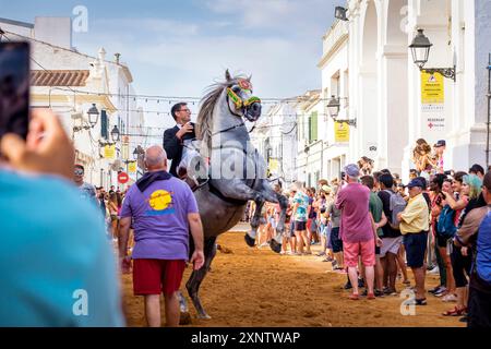 Caixers Cavalcade of Recollection, 'Colcada', Sant Lluís, Sant Lluís Festivitäten, Menorca, balearen, Spanien Stockfoto