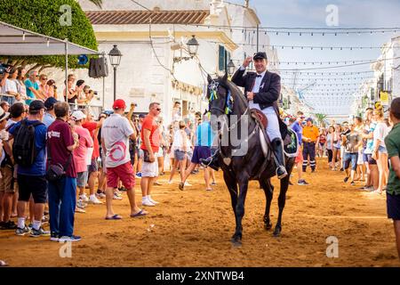 Caixers Cavalcade of Recollection, 'Colcada', Sant Lluís, Sant Lluís Festivitäten, Menorca, balearen, Spanien Stockfoto