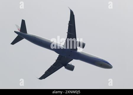 Chiangmai, Thailand - 26. Juli 2024: B-18108 Airbus A321 von China Airline. Fahren Sie vom Flughafen Chiangmai nach taipei Taiwan. Stockfoto