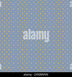 Polka Dot. Gelbe Punkte auf blauem Hintergrund. Nahtloses Muster mit Punkten. Stockfoto