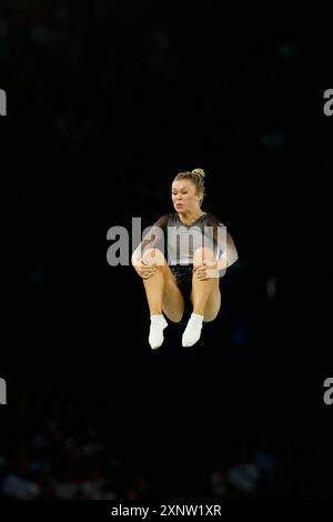 DAVIDSON Madaline aus neuseeland, Trampolin Gymnastik Women's Final während der Olympischen Spiele Paris 2024 am 2. August 2024 in der Bercy Arena in Paris, Frankreich - Foto Gregory Lenormand/DPPI Media/Panorama Credit: DPPI Media/Alamy Live News Stockfoto