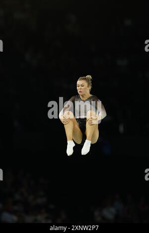 DAVIDSON Madaline aus neuseeland, Trampolin Gymnastik Women&#39;Finale während der Olympischen Spiele Paris 2024 am 2. August 2024 in der Bercy Arena in Paris, Frankreich Stockfoto