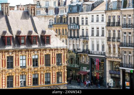 Place du General-de-Gaulle oder Grand Place, der zentrale Platz von Lille, Hauts-de-France, Frankreich Stockfoto
