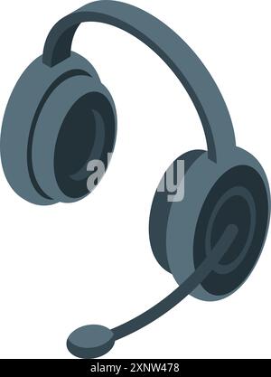 Modernes Gamer-Headset mit Noise Cancelling-Mikrofon für eine klare Kommunikation bei Online-Gaming-Sessions Stock Vektor