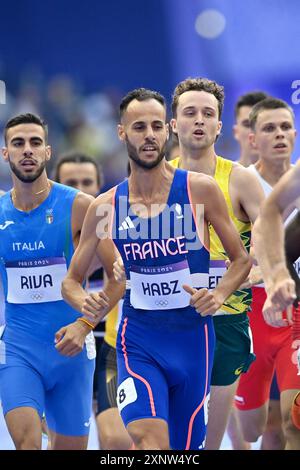 Saint Denis, Frankreich. August 2024. Azeddine Habz (FRA) tritt 1500 am 2. August 2024 bei den Olympischen Spielen in Paris 2024 im Stade de France in Saint-Denis an. Foto: Franck Castel/ABACAPRESS. COM Credit: Abaca Press/Alamy Live News Stockfoto