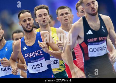 Saint Denis, Frankreich. August 2024. Azeddine Habz (FRA) tritt 1500 am 2. August 2024 bei den Olympischen Spielen in Paris 2024 im Stade de France in Saint-Denis an. Foto: Franck Castel/ABACAPRESS. COM Credit: Abaca Press/Alamy Live News Stockfoto