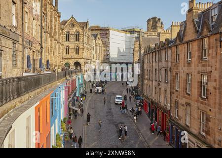 Victoria Street in Edinburgh Stockfoto