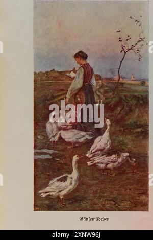 Der Getreue Eckart. Zweimonatliches Magazin für das Deutsche Haus. Fraktur-Schriftart. Ende Januar 1926. Rudolf Ronopa-Goose Girl Stockfoto