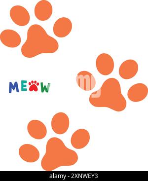 Cat Paw Vector Style Illustration Art. Stock Vektor