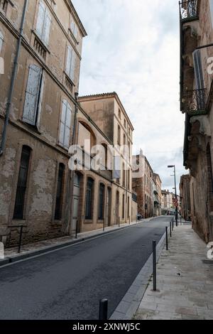 Frankreich, Region Okzitanien, Gaillac, traditionelle Backsteinarchitektur in der Rue Cavaillé Coll Stockfoto