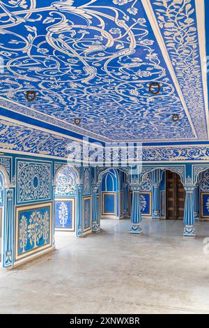 Chhavi Niwas, der Blaue Raum im Stadtpalast, Stadtpalast, Jaipur, Rajasthan, Indien, Südasien, Asien Copyright: NeilxFarrin 1126-2297 Stockfoto