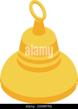 Goldene Glocke läuten, um ein wichtiges Ereignis, eine Feier, einen Erfolg oder eine Leistung anzukündigen Stock Vektor