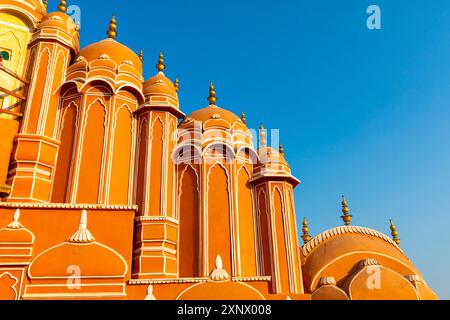 Die Fassade des Hawa Mahal (Palast der Winde), Jaipur, Rajasthan, Indien, Südasien, Asien Stockfoto