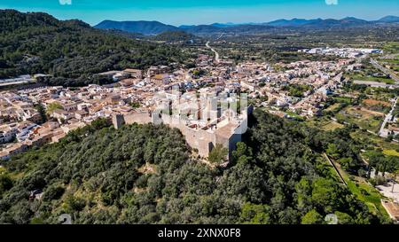 Luftlinie Castell de Capdepera, Mallorca, Balearen, Spanien, Mittelmeer, Europa Stockfoto