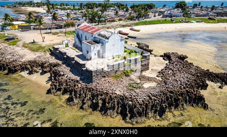 Aus der Vogelperspektive der Kirche San Antonio, Insel Mosambik, UNESCO-Weltkulturerbe, Mosambik, Afrika Stockfoto