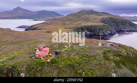 Aus der Vogelperspektive von Kap Horn, südlichster Punkt Südamerikas, Insel Hornos, Feuerland, Chile, Südamerika Stockfoto