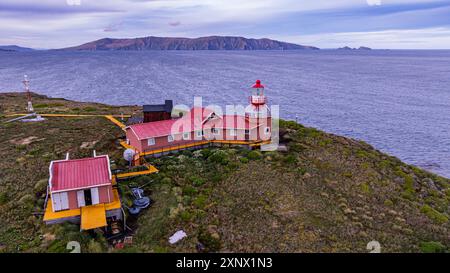 Aus der Vogelperspektive von Kap Horn, südlichster Punkt Südamerikas, Insel Hornos, Feuerland, Chile, Südamerika Stockfoto