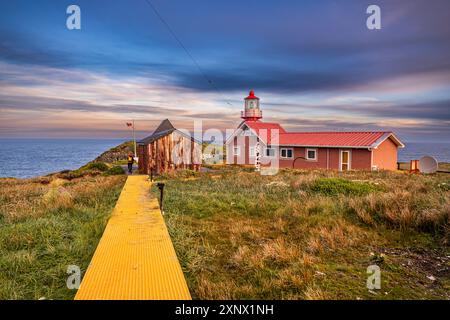 Leuchtturm am Kap Horn, südlichster Punkt Südamerikas, Insel Hornos, Feuerland, Chile, Südamerika Stockfoto