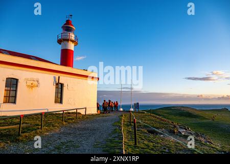 Leuchtturm auf Magdalena Island, Magallanes Region, Punta Arenas, Chile, Südamerika Stockfoto