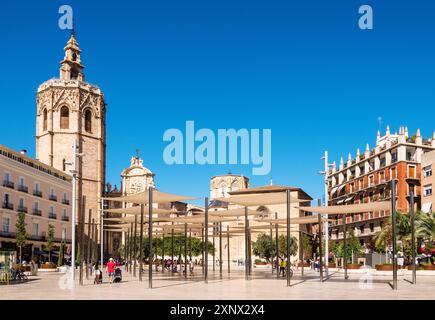 Plaza de la Reina (Platz der Königin), ein zentraler platz in Valencia, Spanien, Europa Stockfoto