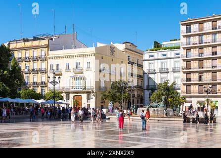 Plaza de la Virgen (Jungfernplatz) in der Altstadt von Valencia, Spanien, Europa Stockfoto