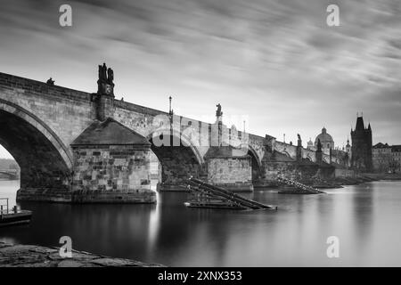 Karlsbrücke, UNESCO-Weltkulturerbe, Altstadt, Prag, Tschechien, Europa Stockfoto