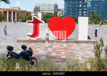 Skanderbeg-Platz (Sheshi Skinderbej), Tirana Centre, Albanien, Europa Stockfoto