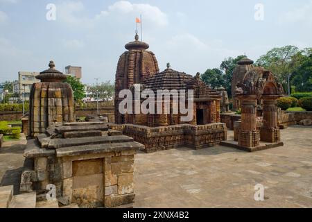 Der Mukteswara-Tempel aus dem 9. Jahrhundert, der der hinduistischen Gottheit Shiva in Bhubaneswar gewidmet ist, wurde auch als Stadt der Tempel in Bhubaneswar, Odisha, Indien, Asien bezeichnet Stockfoto