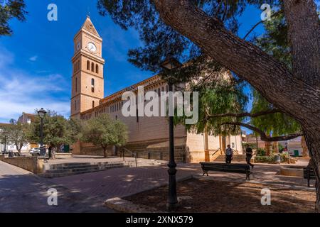 Blick auf die Mare de Deu del Carme de Portocristo Kirche, Porto Cristo, Mallorca, Balearen, Spanien, Europa Stockfoto