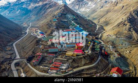 Luftaufnahme von Sewell Mining Town, UNESCO-Weltkulturerbe, Chile, Südamerika Copyright: MichaelxRunkel 1184-12519 Stockfoto