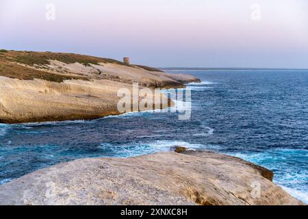 SU Riu de Sa IDE weiße Felswände bei Sonnenuntergang, Sardinien, Italien, Mittelmeer, Europa Copyright: LuisxPina 1346-299 Stockfoto