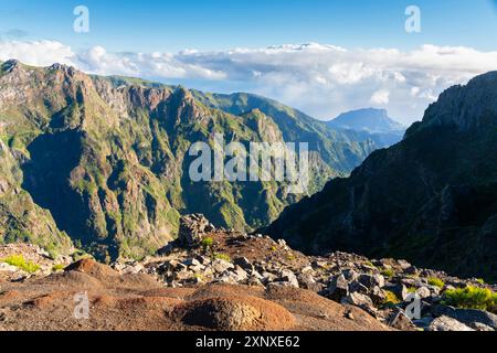 Berge um den Pico do Arieiro Gipfel, Santana, Madeira, Portugal, Atlantik, Europa Copyright: JanxMiracky 1359-1112 Stockfoto