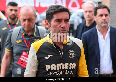 Villarreal Cheftrainer Marcelino während des Freundschaftsspiels vor der Saison zwischen Nottingham Forest und Villareal CF auf dem City Ground, Nottingham, am Freitag, den 2. August 2024. (Foto: Jon Hobley | MI News) Credit: MI News & Sport /Alamy Live News Stockfoto