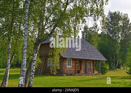 Blockhaus, Miskiniskes ländliche Unterkünfte, Aukstaitija Nationalpark, Litauen, Europa Copyright: GOUPIxCHRISTIAN 1382-183 Stockfoto