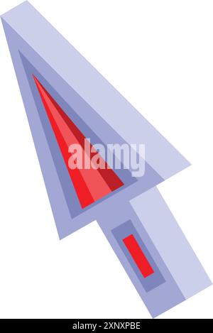 Abbildung: Roter Cursorpfeil, der diagonal nach oben und rechts zeigt Stock Vektor