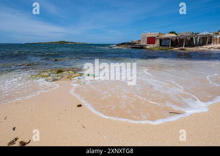 Strand Curt, Colonia de Sant Jordi, Viertel SES Salines, Mallorca, Balearen, Spanien Stockfoto