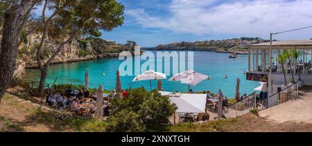 Blick auf die Landzunge vom Restaurant in Parc de Portocristo, Porto Cristo, Mallorca, Balearen, Spanien, Mittelmeer, Europa Urheberrecht: FrankxFell 8 Stockfoto