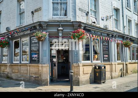 Der Penny Bank Pub in der Penny Street, Lancaster Stockfoto