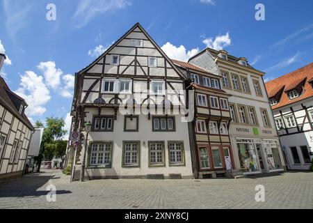 Alte Halbholzbauten in der Altstadt von Soest, Nordrhein-Westfalen Stockfoto