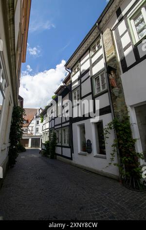 Alte Halbholzbauten in der Altstadt von Soest, Nordrhein-Westfalen Stockfoto