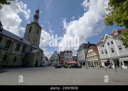 Der Marktplatz in der Altstadt von Soest, Nordrhein-Westfalen Stockfoto
