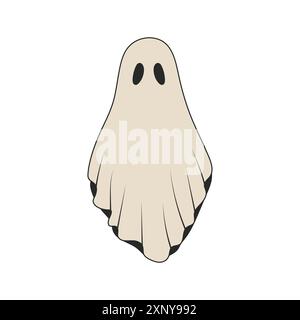 Grooviger Retro-Geist. Isoliert auf weißem Hintergrund Vektorillustration Stock Vektor