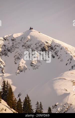 Kellerjoch Kapelle im Winter, Kellerjoch, Schwaz, Tirol, Österreich Stockfoto