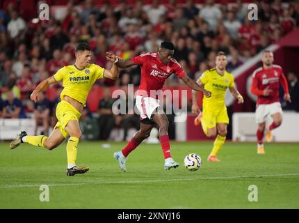 Nottingham Forest Taiwo Awoniyi während des Freundschaftsspiels vor der Saison auf dem City Ground, Nottingham. Bilddatum: Freitag, 2. August 2024. Stockfoto