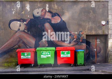 Aberdeen in Schottland ist eines der beliebtesten Streetart-Reiseziele der Welt und bekannt für seine großformatigen Wandmalereien im Stadtzentrum. Stockfoto